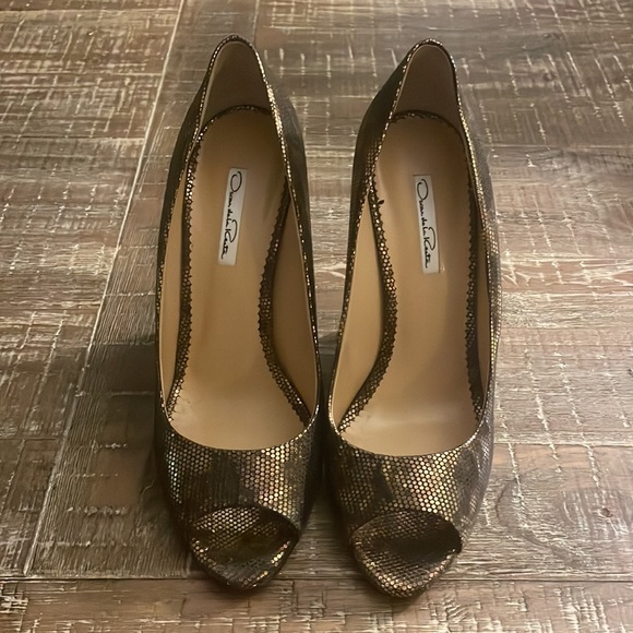 Oscar dela Renta cork wedges sz 39.5 - Picture 2 of 4